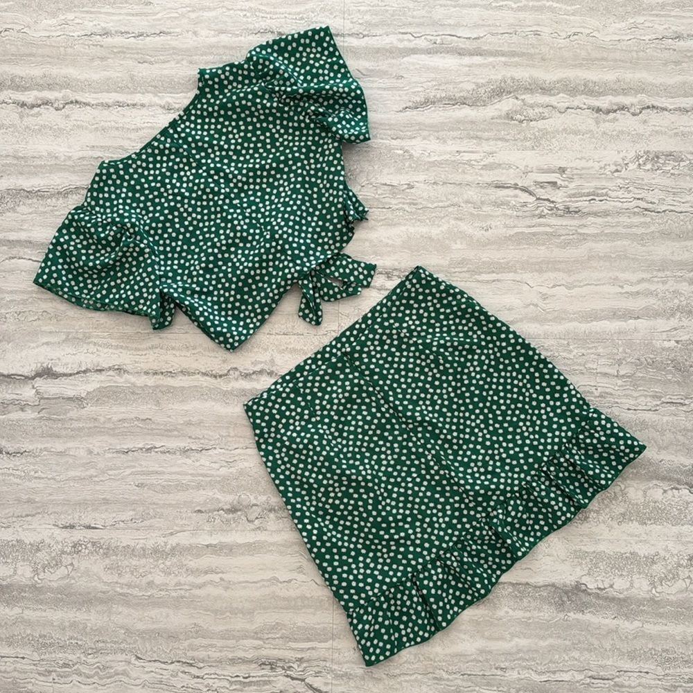Green Floral Skirt Set - Picture 4 of 4